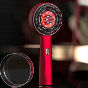 USB Rechargeable Head Massager Comb, Relaxing Massage Tool for Fatigue Relief, Convenient Carry Design, Ideal for Home Use, Red