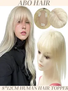8x12 Human Hair Topper, Natural Look Extension, Easy to Use, High-Quality Fiber, Perfect for Daily Wear, Enhance Your Style