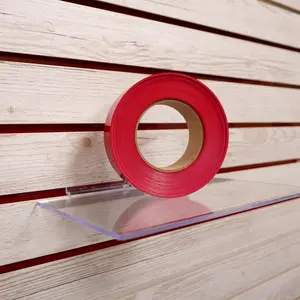 Slatwall Vinyl Insert Decorative Accent Strip, 130 FT Long x 1.25" H, 1 Roll Covers a 4' x 8' Panel, Red