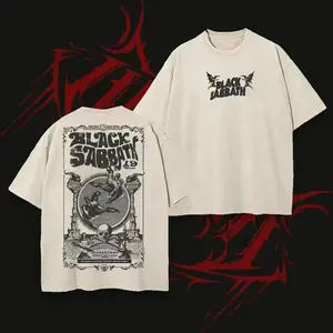 Black Sabbath Rock Music T-shirt, Oversized Aesthetic Boho Graphic Tshirt Tee Top Womenswear Streetwear Summer