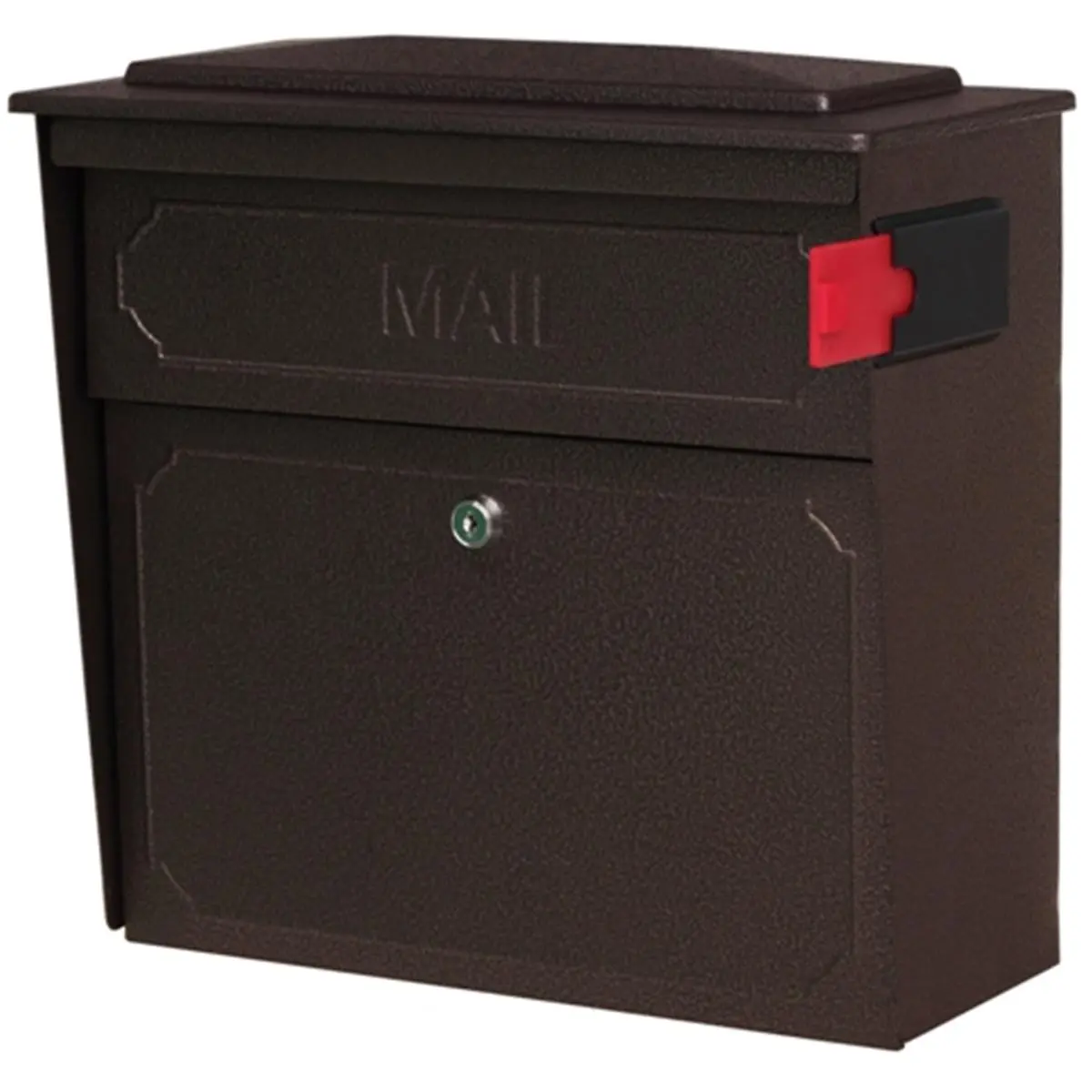 Mail Boss 212 MAIN Classic Steel Outdoor Security Mailbox - Anti-Pry Lock, Weather-Resistant Townhouse Wall-Mount, Bronze Finish, Door Letterbox, Mailbox for Home
