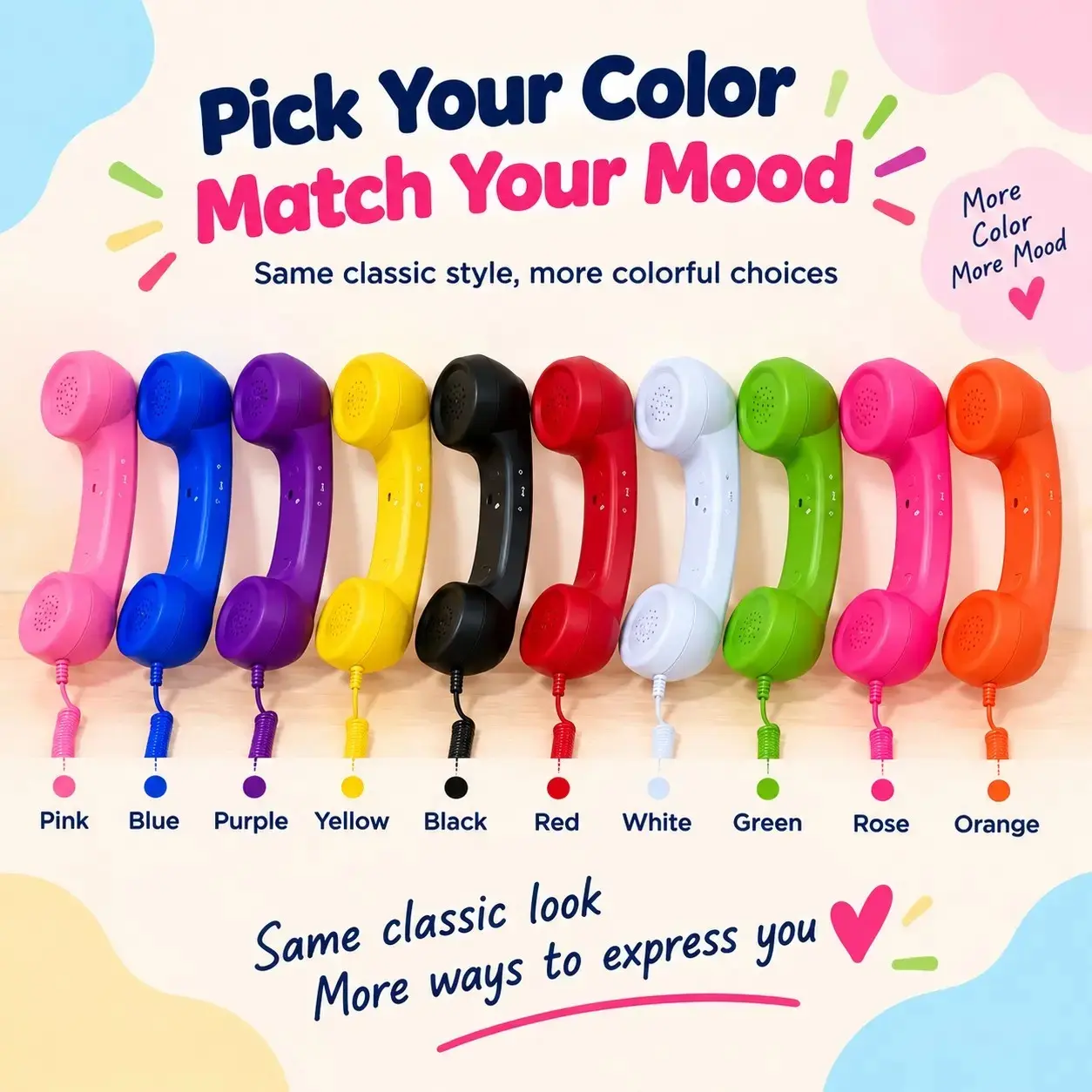 Novelty Gift Retro Phone Handset, Wired Type-C Vintage Receiver with Built-in Speaker & Microphone, Comfortable Handheld Telephone Accessory for Mobile Calls, Video Conferences & Creative Content Shooting, Cool Desk Decor Gift for Friends & Colleagues