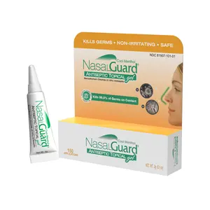 NasalGuard Antiseptic Topical Gel, Blocks & Kills 99.9% of Germs | Cool Menthol | 3g Tube