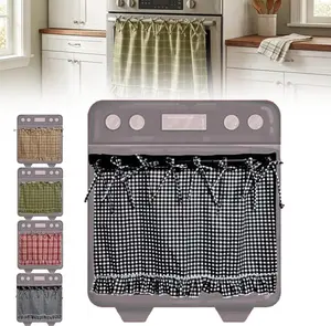 Handmade Oven Skirts Farmhouse Kitchen Décor Handmade Embroidery OvenSkirts Heat-Resistant Ribbon Ties Tabs & Ruffled Trim Effortless Install Hide Clutter & Elevate Style