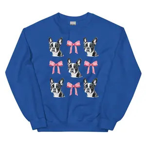 Boston Terrier with Bows Dog Sweatshirt