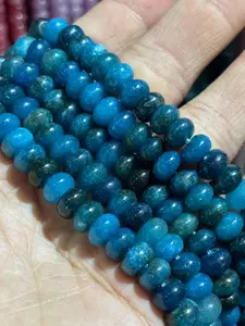 5x8mm Natural Stone Beads, 72pcs Blue Phosphorite Abacus Beads, Hole Design for Stringing, DIY Jewelry Making, Craft Supplies