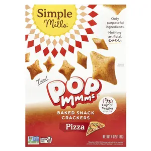 Simple Mills Pop Mmms™, Baked Snack Crackers, Pizza, 4 oz (113 g)
