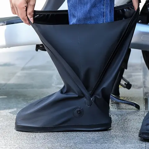 Waterproof Anti-Slip Thickened Wear-Resistant Shoe Covers, Outdoor Sand Protection High-Cut Cycling Snow Rain Boots Cover, Thickened Rainproof Rainy Day Rainy Season