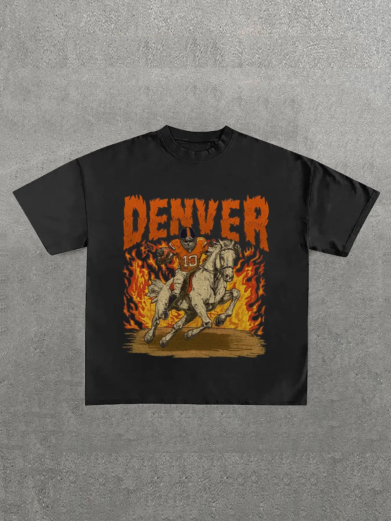 Men's Denver Broncos Print Short Sleeve Shirt, Tops, Fashion Street Style Casual Streetwear, Comfortable Fit, Perfect Gift for Trendy Lovers, All Seasons Wear