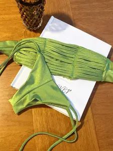 Women's Solid Color Tie Shoulder Bikini Set, Casual Fashion Chic Swimsuit Style Bikini Set for Beach Holiday Vacation, Ladies Swimwear for All Seasons, Tie Back Bikini, Summer Swimsuit Set