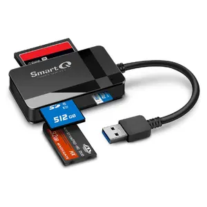 USB 3.0 Card Reader 4-in-1, Super Fast Transfer Speed, SD Micro SD MS CF Compatible, Perfect for Photographers & Content Creators