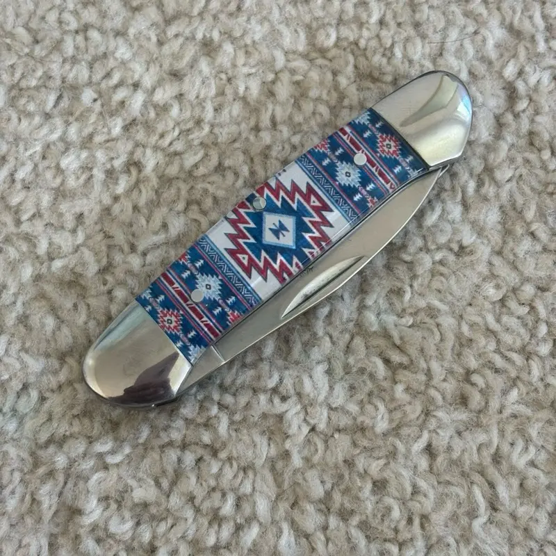 Navajo Pocket Knife Butterbean 2 Blades Folding Stockman Manual Opening Classic Retro Style with Traditional Design