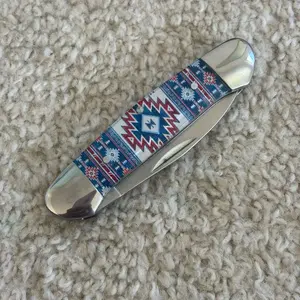 Navajo Pocket Knife Butterbean 2 Blades Folding Stockman Manual Opening Classic Retro Style with Traditional Design