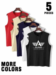 Men's Brazil Flag Graphic Print Tank Top, Regular Fit Casual Comfy Sleeveless Top for Summer, Men's Clothes for Daily Wear, Menswear, Socks