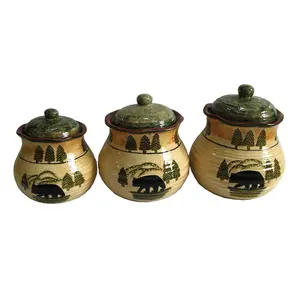 Rustic Bear 3PC Canister Set