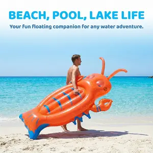Lobster 31.5x63 Inch Large Thick Multi-Function Inflatable Float, Adult Pool Float, Lake Beach Party Sun Lounger, Travel Essential
