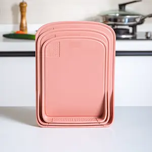 ANJUKE   COLOR Non-Slip Cutting Board Set – Kitchen Essentials with Easy  , Veggies, and Fruits, 3 Cutting Boards, Pink