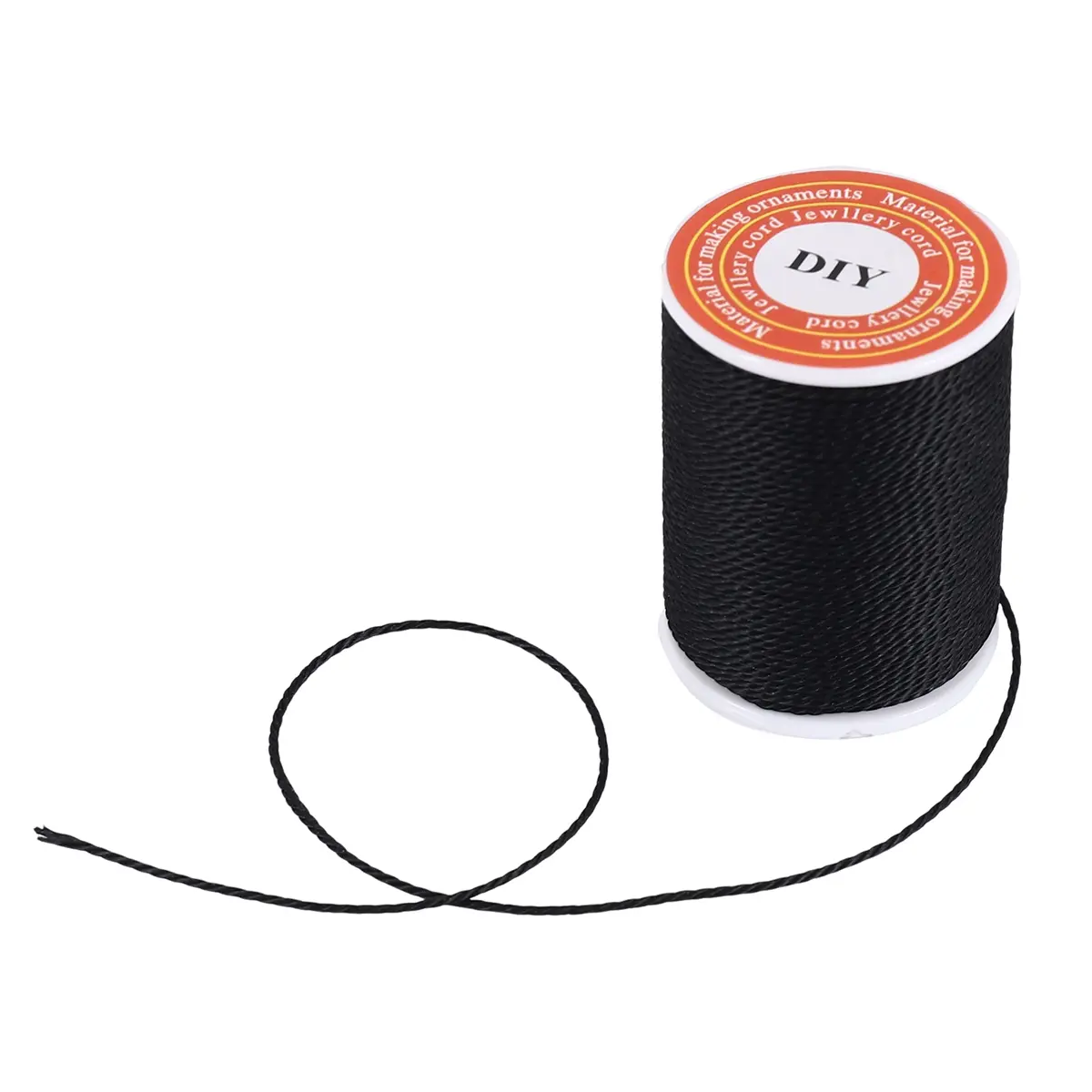 100% New 1mm Roll Black Waxed Cotton Beads Cord String for DIY Jewelry Making & Motorcycle Accessories, 32g, +/-1-3cm Measurement Allowed Error