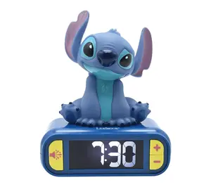 Lexibook 3d Stitch Digital Alarm Clock with Light & Sounds