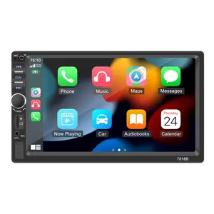 Venbes Dual Din Car Stereo, Bluetooth-compatible Compatible Fm Radio, Supports Carplay Android Auto, 7 Inch Touchscreen Mp5 Player, Aux USB Input