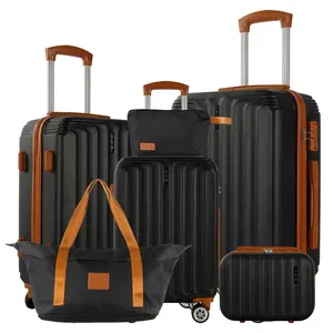 UUH Luggage Sets - 4pcs/6pcs/7pcs/8pcs with TSA Locks - Suitcase for Travel, Family Set, Hardshell Spinner Wheels Lightweight