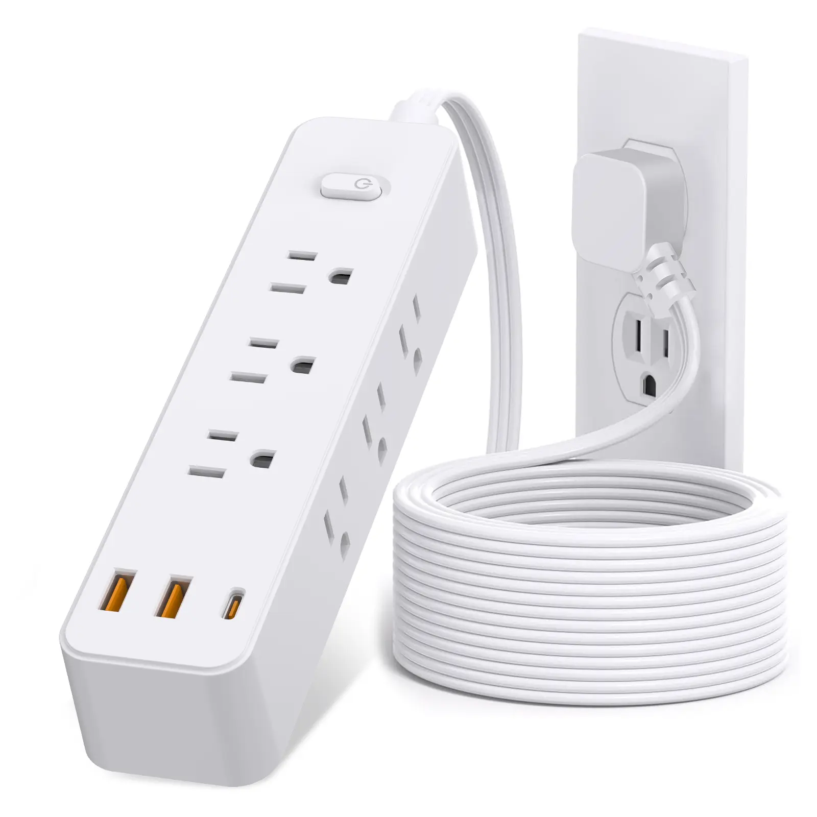 12-in-1 Power Strip Surge Protector With 9AC Outlets With 3 USB Ports (including 1 Type-C),Usb Ports Extension Cord With Multiple Outlets Usb Wall Plug, Outlet Extension Cord 5FT Long Extension Cord