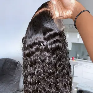 MYLOCKME Deep Wave Curly Human Hair Wig Glueless 5x5 6x4 HD Lace Closure Wigs Natural Color Pre-cut Ready To Wear 7x5 9x6 Lace Front Wig 180 Density For Women