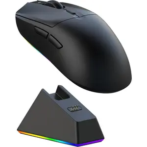 AJ139 V2 MC  Gaming  2.4G Wired/ | RGB   Dock | Lightweight Design | 12K DPI | 500mAh  | PAW3311 Sensor | 5 Programmable Buttons, Compatible with PC/