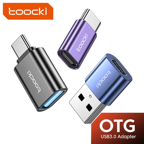 Toocki 3pcs Aluminum Alloy USB to USB C OTG Adapters - USB3.0 Data Transmission, 5 Gbps Speed, 3A Charging Current, for iPhone 15/16/14/13 Plus Pro Max, Samsung Galaxy S23/S24 Ultra, Car & Smart Devices (Back to School)
