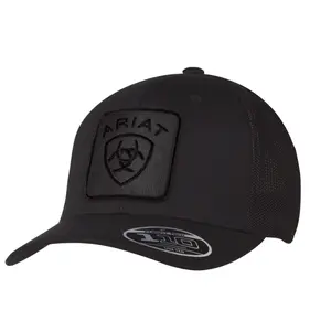 A300064301 Ariat Men's Flexfit 110 Snapback Logo Patch Ball Cap - Black