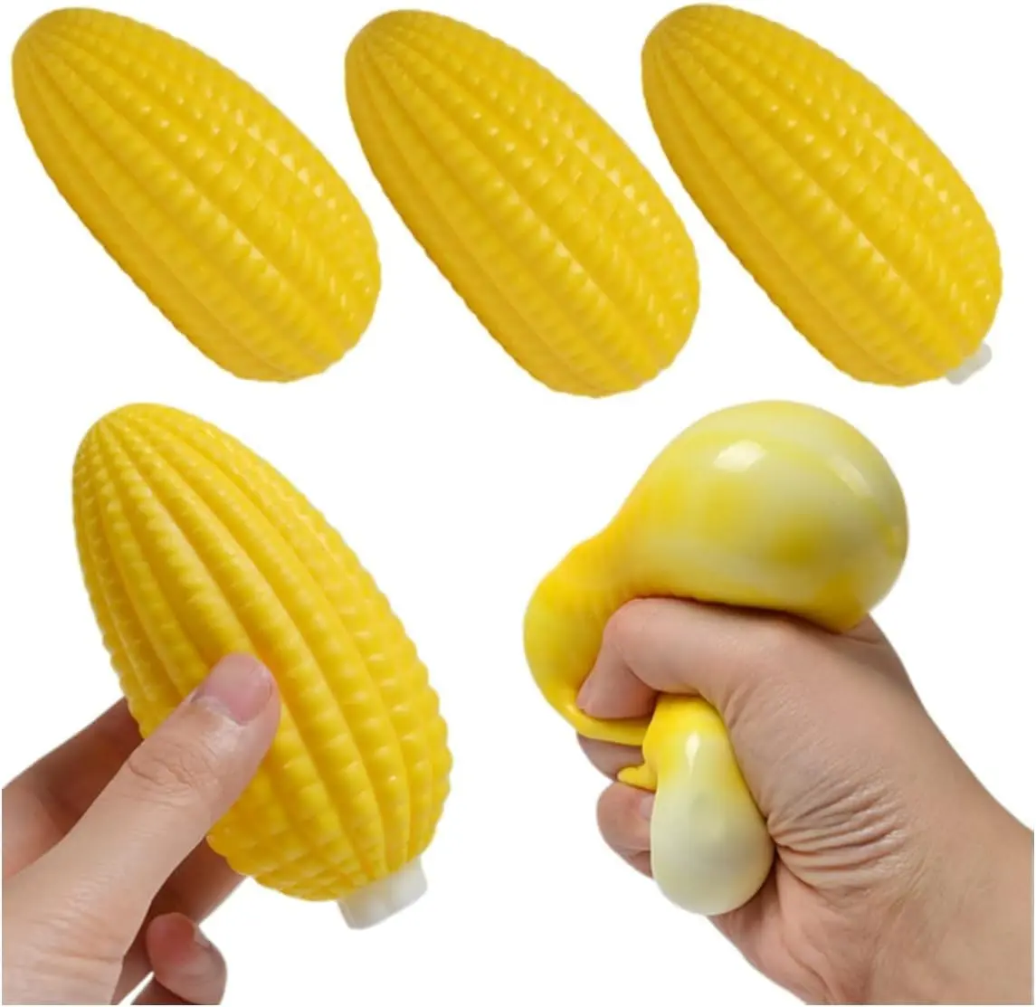 Corn Squishy Stress Reliever Toy - Slow Rising, Sensory Friendly, Decompression Squeeze Squishy Toy, Soft Stretchy, Oddly Satisfying, Surprise Gift Party Favor for Kids & Adults, Squishy Toys