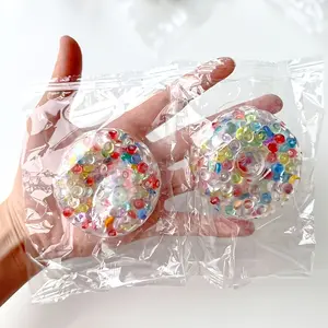 Novelty Handmade Ball Pinching (Bead Color Randomly) Creative Squeezing Toy for Children and Adolescents, Relaxing and Stress Relieving Toy, Festival Gift Relief Glutinous Rice Cake moon Vibrant Tool Cat Ear Plushie Mystery Box