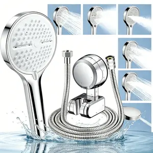 Adjustable High-Pressure Shower Head Kit with Hose and Bracket, Multiple Spray Modes, Ideal for Rvs and Hotel Bathrooms