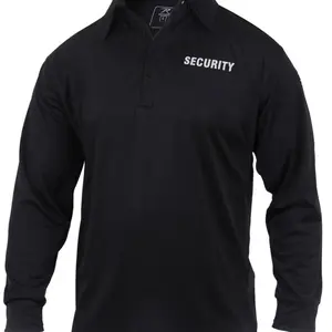 Rothco Moisture Wicking Long Sleeve Security Polo Menswear Shirt Top Collared Stylish