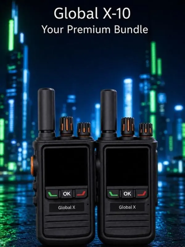 Global X-10 4G LTE Network Radio - Standard Edition 2 Pack (53 Countries) Walkie Talkie