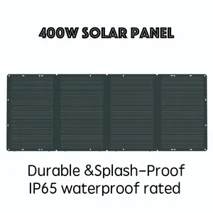 Charger 400W Lightweight Foldable Portable Solar Panel with Supporting Stand,  IP65 Waterproof Ideal for Home Emergency Power, Outdoor Camping, Vehicle Maintenance & Job Sites【Battery Not Included】 Surge Station High-Capacity Fast-Charging