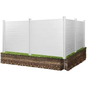 VEVOR Outdoor Privacy Screens, 50 Wx 50 H Air Conditioner Fence, Pool Equipment Enclosure, Horizontal Vinyl Privacy Fence, Perfect to Enclose Trash Can and A/C Units (2 - Panel)VEVOR Super Brand Day