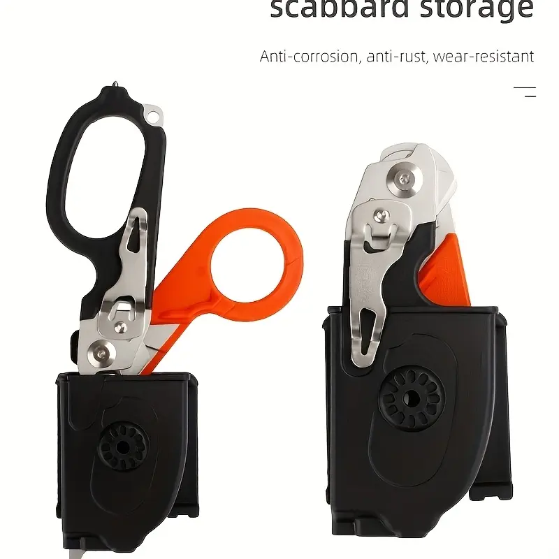 Vigoroso 6-in-1 Foldable Trauma Shears, Stainless Steel Multi-Tool with Sheath, Anti-Rust Emergency Survival Gear for Camping & Outdoor