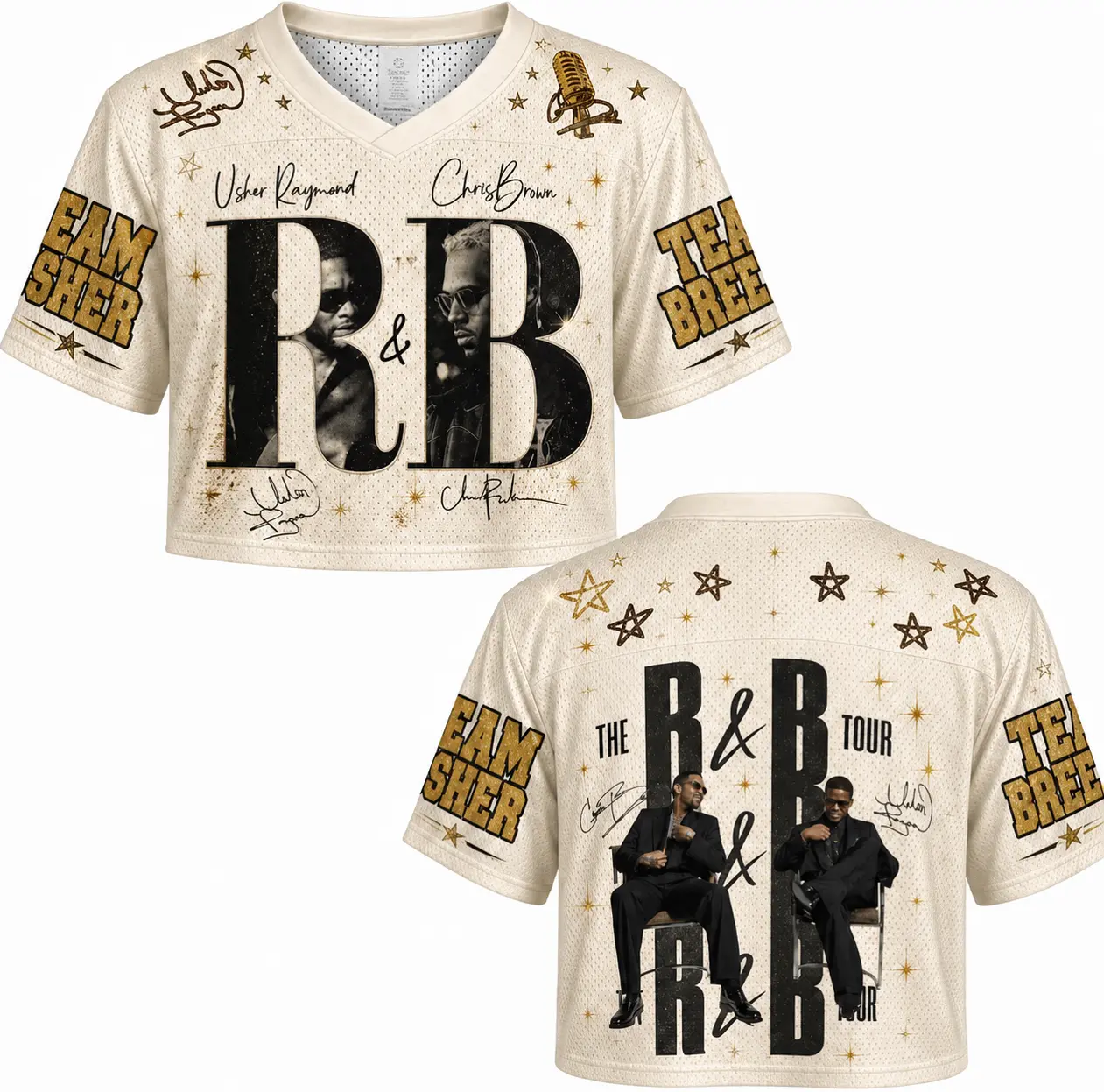 R&B Tour Crop Top Jersey, Mesh Concert Shirt, Retro Music Festival Apparel, Streetwear Outfit, Gift for R&B Music Fans