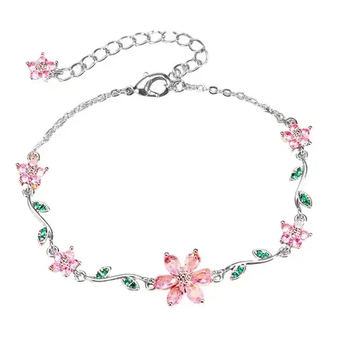 September Laurel  Dainty Flower Zircon Bracelet, Stylish and Elegant Jewelry for Women, Perfect Birthday Gift for Bestie, Fashionable Bracelet Gift for Boyfriend, Husband, or Teen”