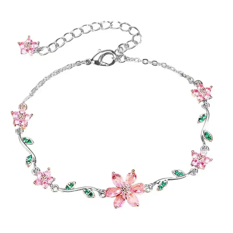 September Laurel  Dainty Flower Zircon Bracelet, Stylish and Elegant Jewelry for Women, Perfect Birthday Gift for Bestie, Fashionable Bracelet Gift for Boyfriend, Husband, or Teen”