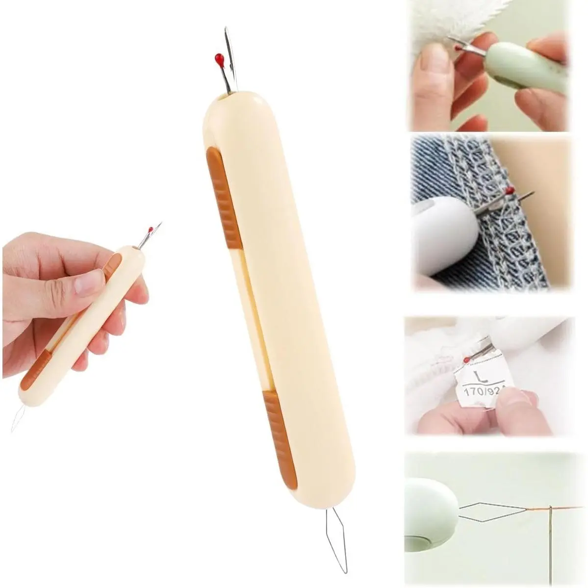 2/4PCS 2-in-1 Needle Threaders & Seam Ripper – Upgraded Sewing Tools, Stretchable Threader & Remover Combo, Ergonomic Grip, Durable Metal Tips, Perfect for Hand Sewing, Embroidery & Quick Stitch Repair, Essential Sewing Accessories for All Levels