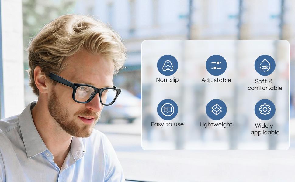 2-4-8 Pairs Silicone Eyeglass Nose Pads Compatible with Ray-Ban Meta Smart Glasses Wayfarer Headliner Skyler, Anti-Slip Self-Adhesive Nose Cushion Accessories, Comfort Replacement Nose Grips