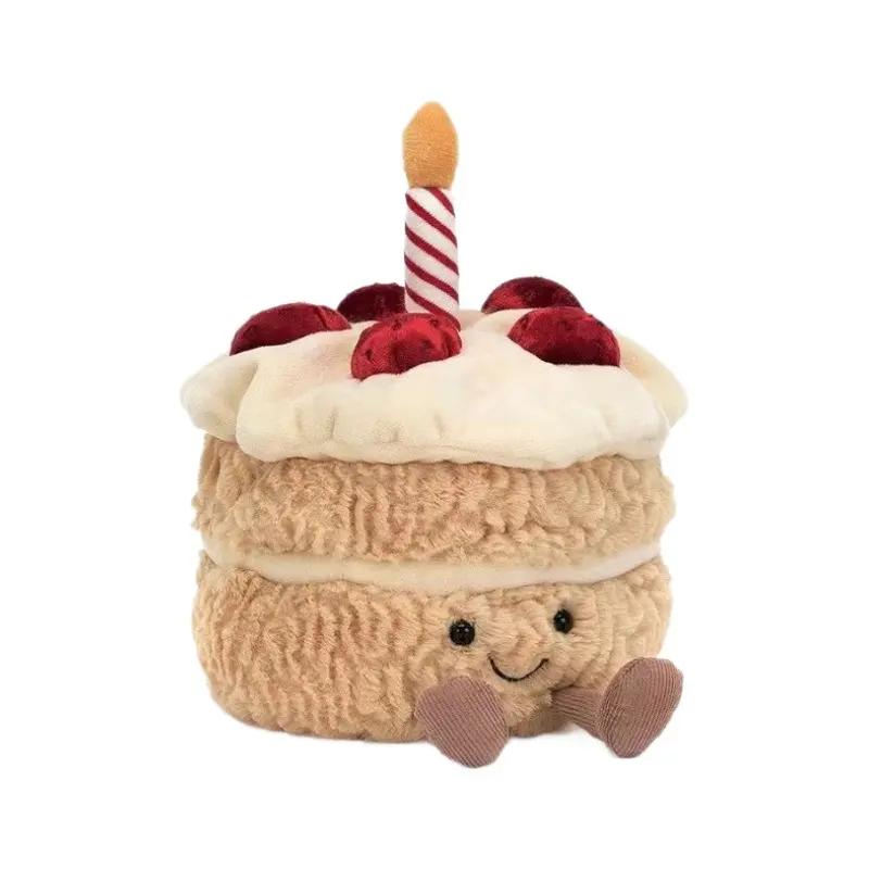 Jellycat Amuseables Birthday Cake Teddy Bear – Soft Rainbow Cake Plush Toy, Funny Cute Birthday Gift for Kids, Girls & Collectors, Keychains