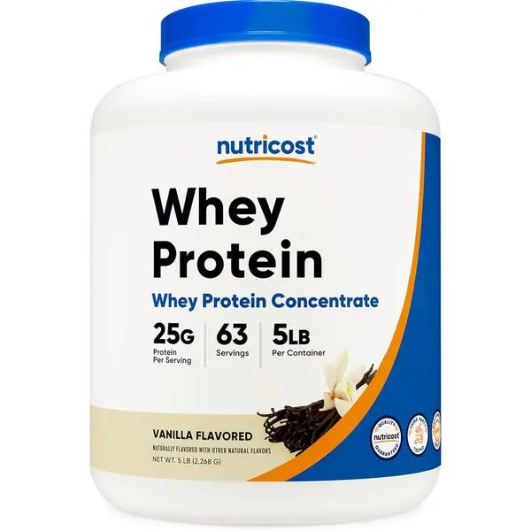 Nutricost Whey Protein Powder, Vanilla, 5 pounds - Whey Protein Concentrate