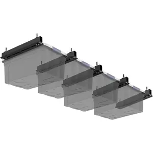 5 Pack Overhead Storage Rack, Ceiling Rack for Utility Bins Organization, Heavy Duty Garage Storage Supports Most Containers (for 4 Bins)