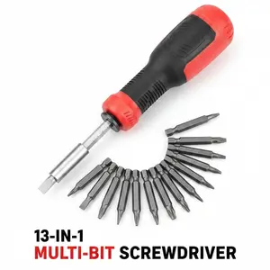 13-in-1 Magnetic Multi-Tool Screwdriver Set - Mini Nut Driver with Phillips, Flathead, Torx, Square Bits, Precision Repair Kit for Home Appliances, Cars, Multi-Tool Screwdriver Sets, Precision Screwdriver Sets