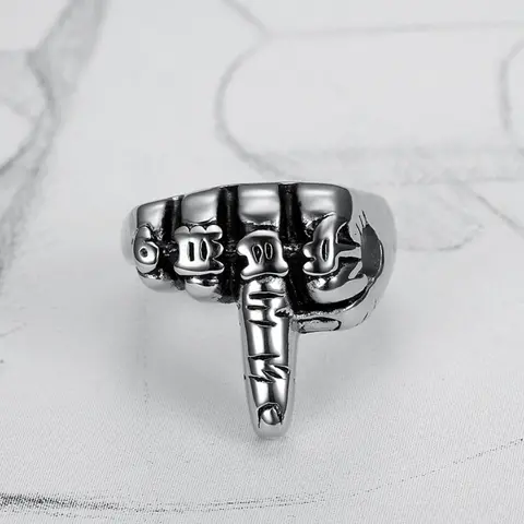 Men's Geometric Stainless Steel Ring - Punky Retro Punk Alt Style Men's Accessories for Daily Dark Aesthetic Fashion Costume Jewelry, Geometric Rings