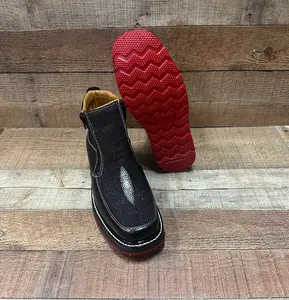 Men's Work Zipper Genuine Leather Stingray Oil/Water Resist Est.335 Mantarraya Cierres Doble Densidad Suela Roja