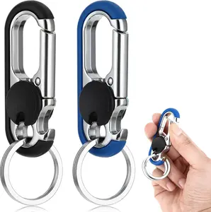 2PCS Mens Keychains for Car Keys Heavy Duty Key Ring, Multi-functional Bottle Opener Keychain for Men, Anti-Loss